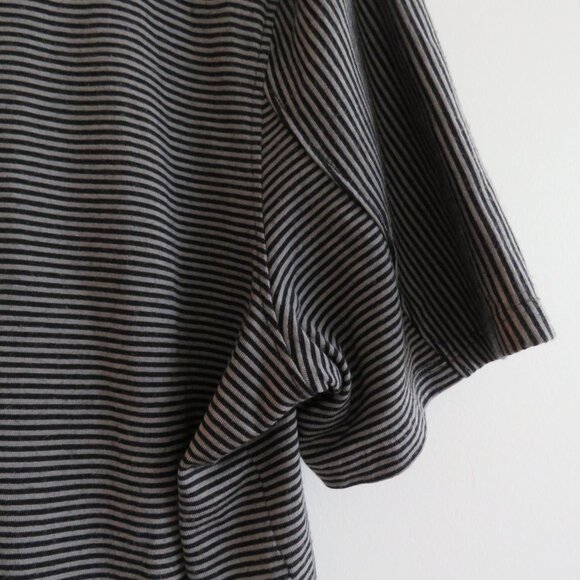 IBEX 100% Merino Wool Striped Button Down Shirt Black Gray Casual Outdoor Size M - Picture 12 of 15